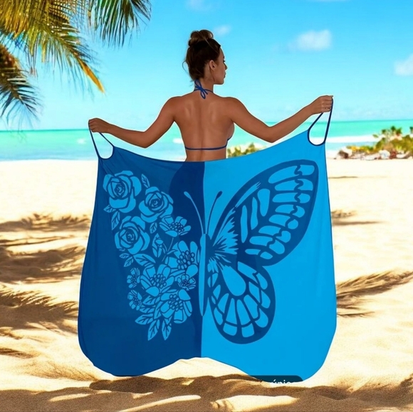 Other - NEW! One-Size  Butterfly Floral Cover-Up Dress